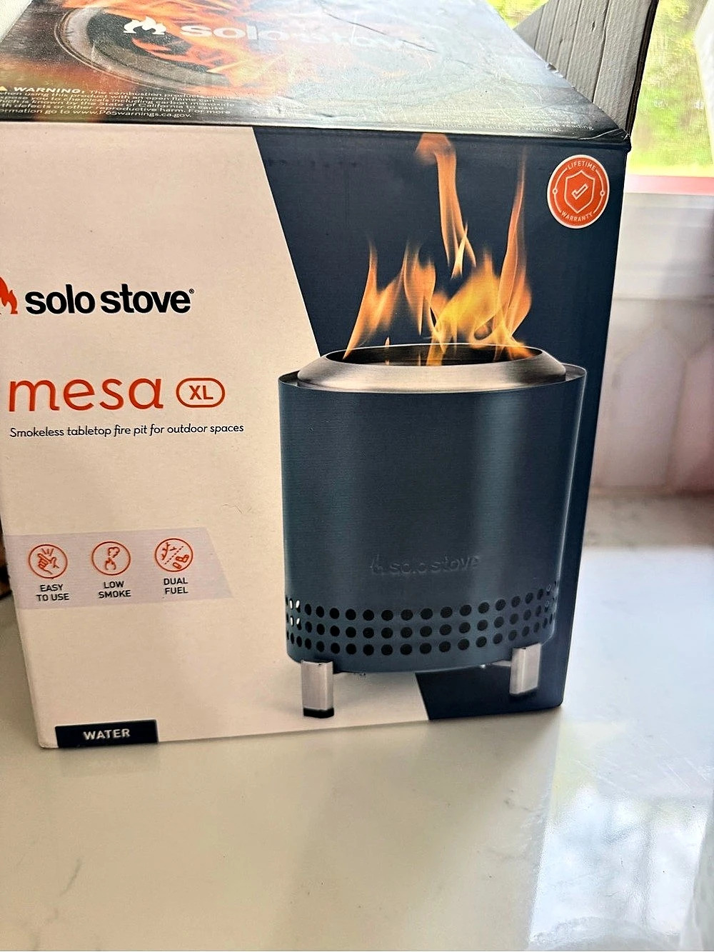 Solo Stove Mesa XL Tabletop Fire Pit Set Black & Silver